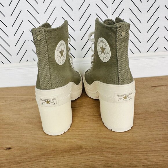 ❤️Converse Chuck 70 De Luxe High Heel Green Platform Size 5.5 Mens Boots A11175C - Picture 5 of 9